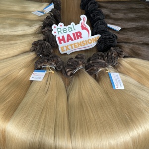Extensions de cheveux humains Thanh Hair Machine, double trame, vierges Remy, cuticules intactes, anti-emmêlement, couleur naturelle, lisses, ondulés, en vrac, origine Vietnamienne - Product Image 1