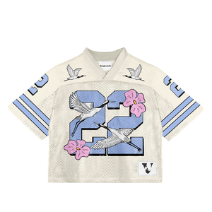 เสื้อเจอร์ซีย์ฟุตบอลอเมริกันแบบบ็อกซี่พอดีตัวเสื้อทีมออกแบบได้ตามต้องการหมายเลขเสื้อตาข่ายระบายอากาศสไตล์คลาสสิก - Product Image 2