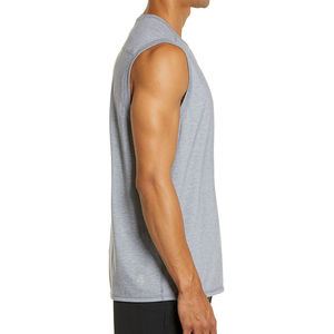 Débardeur de sport en maille unie à col en V pour homme, confortable, respirant, sans manches, vêtements de sport pour la vente en ligne à bas prix - Product Image 6