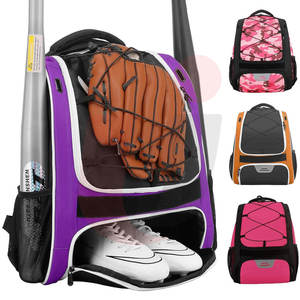 กระเป๋าเบสบอลแบบสปอร์ต ผลิตตามสั่ง (OEM) ความจุขนาดใหญ่ ผ้าฝ้ายผสมโพลีเอสเตอร์ หนัง  ใส่โลโก้ทีม หมายเลข  กันน้ำ ทนทาน น้ำหนักเบา - Product Image 3