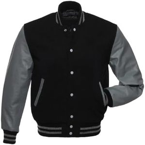 Hommes Varsity Jackets Baseball Letterman Corps en laine manches en cuir véritable Bomber style décontracté Varsity Jacket - Product Image 4