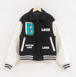 Nouvelle veste universitaire personnalisée pour hommes, manches en cuir de haute qualité, veste Letterman, broderie, logo en chenille, veste bomber unisexe - Product Image 1