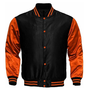 Chaqueta universitaria de satén personalizada para hombre, logotipo bordado con acabado de poliéster 100% para deportes de baloncesto - Product Image 3