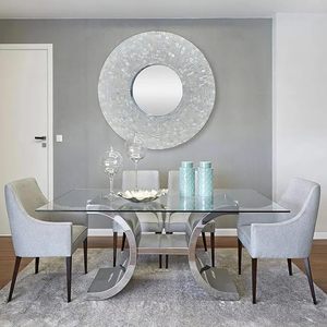 High Quality Modern <b>Round</b> Bone MOP Inlay Wall <b>Mirror</b> Frame Handmade Decorative <b>Mirror</b> Frame Wholesale Price - Product Image 1