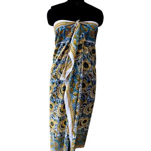 Handmade Eco-friendly Multi-Color Floral Block Printed Cotton <b>Sarong</b> Shawl Fashionable Indian Traditional Scarf Customizable - Product Image 4