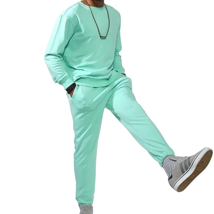 Custom Premium Sea Foam Green French Terry 100% cotone tute da uomo personalizza all'ingrosso