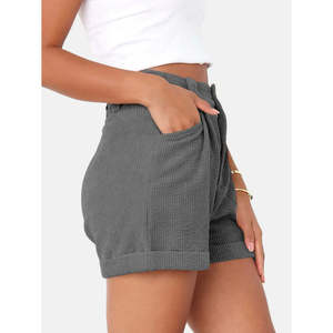 Shorts a Vita Alta Traspiranti in Spandex con Tasche Texturizzate Taglia XS, Shorts Sportivi con Motivo Leopardato - Product Image 2