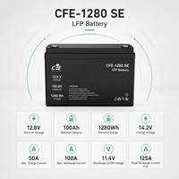 Batterie LiFePO4 LFP CFE-1280 SE 12,8V 100Ah avec BMS IP65, 3000 cycles, pour onduleur Growatt, solaire marin et alimentation de secours solaire