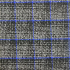 Tissu Tweed 100% Polyester en Gris Noir Bleu avec Motif à Carreaux 350gsm Anti-Boulochage Premium pour Vêtements Hommes et Femmes - Product Image 1