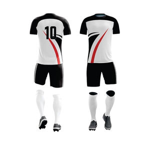 ชุดเสื้อและกางเกงฟุตบอลแบบซับลิเมชั่น ดีไซน์ล่าสุด ออกแบบเองได้ ผลิตจากโพลีเอสเตอร์ 100% ระบายอากาศได้ดี ดีไซน์ย้อนยุค สไตล์อเมริกัน - Product Image 1
