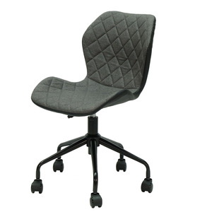 Silla de Oficina/Cafetería Contemporánea GCF076 con Reposacabezas Ajustable, Base Giratoria y Cojín de Tela Gris para Hogar, Taller o Cafetería - Product Image 2
