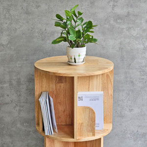 Estantería Móvil Compacta de 2 Niveles, Redonda, de Madera, KS68198, Organizador para Sala de Estar y Cocina, Fácil de Montar, Material Plástico y Metálico - Product Image 5