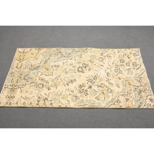 2.3x4.4 ft Rug, Vintage Turkish Rug, <b>Yellow</b> <b>Wool</b> Rug - Product Image 2