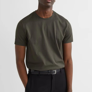 Camiseta de manga corta con cuello redondo de algodón 100% personalizada para hombre de verano - Product Image 1