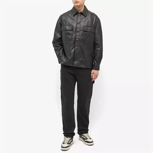 High Quality New Arrival <b>Mens</b> Motorcycle Fashion <b>Sheepskin</b> Leather <b>Jacket</b> Genuine Leather Outerwear OEM Wholesale Manufacturer - Product Image 3