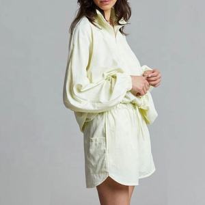 Ensembles courts pour femmes, deux pièces, polyester, haut à manches longues et short, ensemble coupe-vent, ensembles assortis pour femmes 2026 - Product Image 2