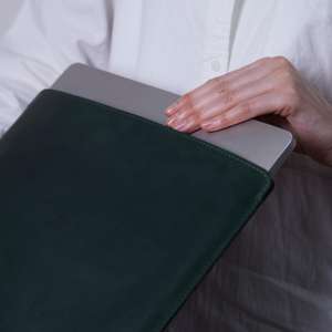 Durable Genuine Leather Lightweight Portable <b>Laptop</b> <b>Sleeve</b> Retro Handmade for Office Work and Travel Protection GLS-0243 - Product Image 4