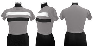 La última camiseta India exclusiva, Tops grises de punto a la moda para mujer, ropa regular cómoda, Tops cortos formales de Indian Boutique - Product Image 4