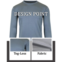 Kaos Pria Slim Fit Rajut Polos Kasual Cepat Kering Lengan Panjang Kerah Bulat Tanpa Label 100% Poliester 150g Pewarnaan Polos