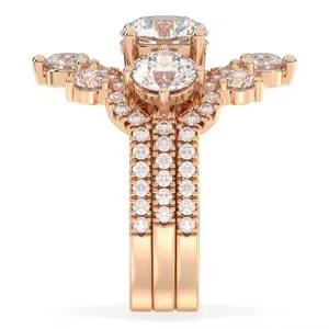 Precio al por mayor, anillos de compromiso de diamantes cultivados en laboratorio de oro rosa de 14 quilates, regalo de boda de alta calidad, joyería fina para mujer - Product Image 3