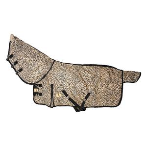 Couverture de cheval en maille combinée portable de qualité supérieure, doublure 100% nylon, confortable, durable, imprimés léopard, utilisation en dressage, printemps/automne - Product Image 1