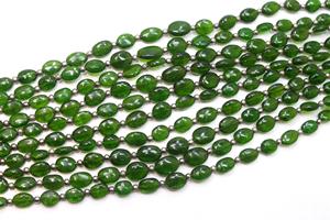 ลูกปัดโครเมี่ยมไดออพไซด์ทรงรีลูกปัดอัญมณีสีเขียวธรรมชาติสำหรับทำเครื่องประดับขนาด4x6มม. ถึง6x9มม. ยาว10ฟุต - Product Image 3