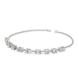 Bracelet de tennis en diamant moissanite pour femmes et hommes Bracelet de tennis en diamant taillé pour mariage Bracelet en diamant en argent massif - Product Image 6