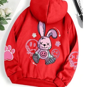 Sudaderas con capucha estampadas informales de Hip Hop Street, sudaderas holgadas de punto a la moda, estampados informales cálidos de otoño para mujer, forro polar Harajuku con capucha - Product Image 3