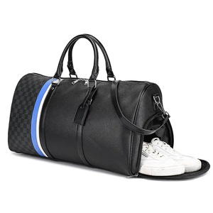 Mess Sports Luxury Multifunctional Men's Best PU Leather Travel Overnight Weekender Duffel <b>Bag</b> with Shoe <b>Compartment</b> 30L-40L - Product Image 1