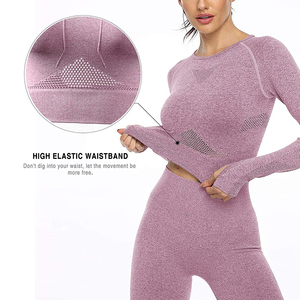 Conjunto de Yoga de alta calidad para mujer, secado rápido, duradero, transpirable, ligero, Color sólido, cierre de cintura elástica, logotipo frontal de la mejor calidad - Product Image 6