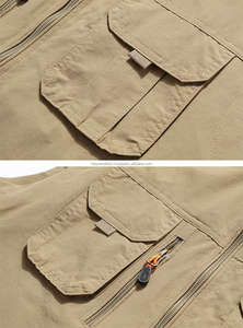 High Quality Men <b>Waistcoat</b> Sleeveless V-Neck Plain Vest Casual Outdoor Wear Men's <b>Waistcoats</b> Multi-Pocket <b>Waistcoats</b> for Adults - Product Image 6