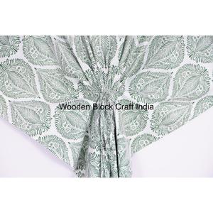 Vestido Kaftan Bohemio Indio 100% Algodón, Cuello en V, Diseño Sólido, Ropa de Dormir de Verano para Mujer - Product Image 3