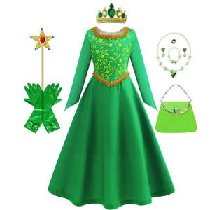 ชุดคอสเพลย์เจ้าหญิงฟีโอน่าจากเรื่องชเร็ค สำหรับเด็กเล็กและตัวละครการ์ตูน - Product Image 1