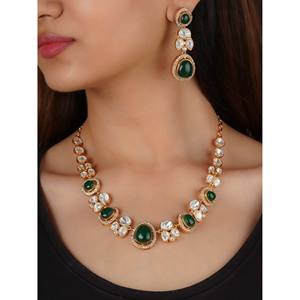 ชุดสร้อยคอทองชุบสไตล์วินเทจแบบคริสเตียน ประดับมุกเทียม รุ่น PK-S221 สำหรับสุภาพสตรี เครื่องประดับสแตนเลสอย่างดี ของขวัญสำหรับเจ้าสาว - Product Image 1