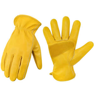 Guantes de verano Guantes de conductor de cuero de ajuste cómodo para la seguridad de las manos Guantes de conductor de cuero de vaca. - Product Image 1