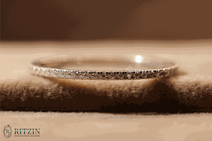 Anillo de boda de eternidad completa con diamantes de corte redondo para mujer - Product Image 3