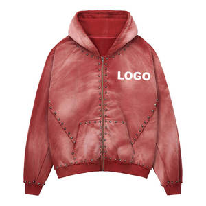 Pull à capuche unisexe pour hommes avec broderie de logo personnalisé pull vierge à motif uni vente en gros de poches en coton mélangé - Product Image 6