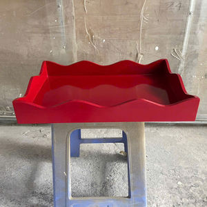 Plateau de service festonné frais de couleur unique fait à la main au Vietnam, disponible à un prix de gros compétitif. - Product Image 3