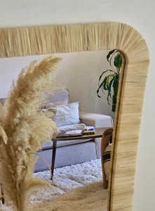 Miroir mural en raphia-naturel fait main - Product Image 2