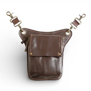 Veste Kilt Cargo Utilitaire en Coton et Cuir de Vache 100% de Qualité Supérieure pour Homme Adulte, Modèle Décontracté Sportif Marron Geoffrey HM - Product Image 1