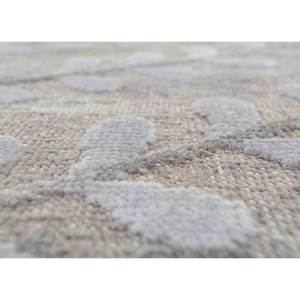 Tapis en laine et soie de bambou noué à la main gris pansy et noir, motif floral GSB-1501 pour usage domestique - Product Image 3