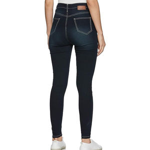 Pantalones vaqueros de mujer de secado rápido con logotipo personalizado 2024, ropa informal, pantalones vaqueros de mujer, pantalones vaqueros transpirables OEM de alta calidad para mujer - Product Image 2