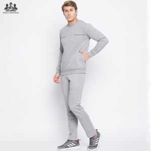 Ensemble de survêtement décontracté pour homme, hiver |   Ensemble de survêtement deux pièces uni et écologique |   Vêtements de sport 100% coton |   Service OEM - Product Image 2