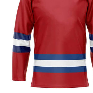 Ropa deportiva de alta calidad Jersey de hockey sobre hielo Logotipo personalizado Tamaño para niños Tamaño adulto Poliéster Jersey de hockey sobre hielo - Product Image 3