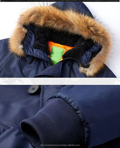 Marque hommes fourrure à capuche coupe-vent Parka vêtements d'extérieur pour hommes vestes MA1 Bomber veste hiver coton rembourré manteaux - Product Image 4