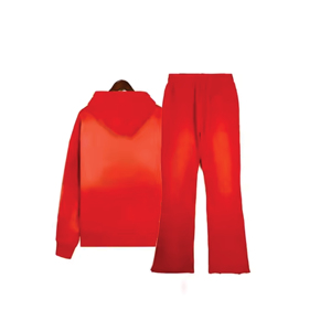 Men Arrival Super September Winter Regular Printed Fleece Heavy Acid <b>Wash</b> Tracksuit Distressed Embroidery Cut 100% Cotton - Product Image 2