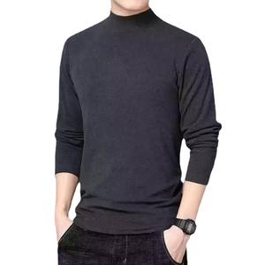 Camiseta cálida de algodón 100% de estambre de Color sólido para hombre, camiseta Base de cuello redondo para Otoño/Invierno, camiseta de manga larga antiarrugas de secado rápido - Product Image 5