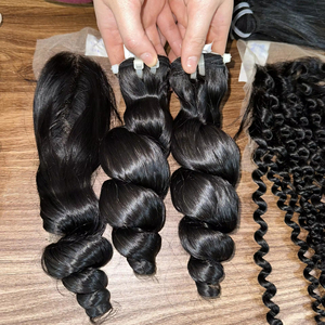 Venta al por mayor de cabello humano Onda del cuerpo Super Doble dibujado Cutícula alineada Paquetes vietnamitas crudos para mujeres negras Estilos - Product Image 1