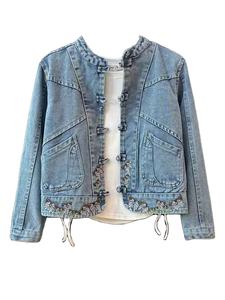 Hermosas Blusas de Mezclilla para Mujer con Bordado Floral, Costura Fina, Estilo Clásico Vintage - Product Image 2