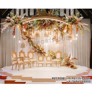 Sillas de Madera Tradicionales para Bodas, para la Ceremonia de Phera, Sillas para Mandap de Boda Gujarati, Impresionantes Sillas de Madera para Mandap - Product Image 1